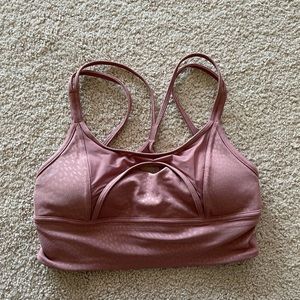 Lululemon pink Nulu and Mesh bra